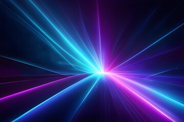 A colorful, neon light display with purple, blue, and green lights