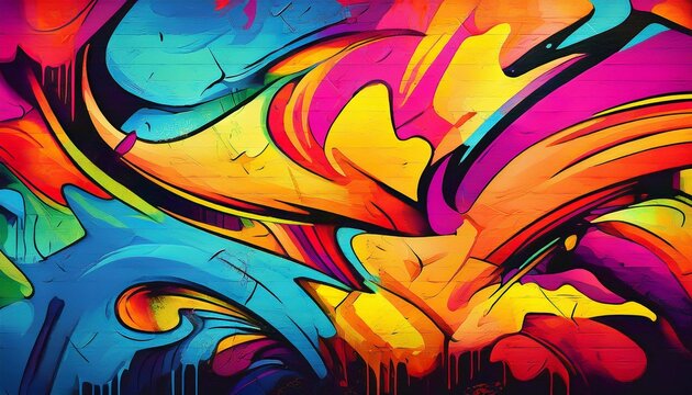 Fototapeta Graffiti wall Abstract colorful background. artistic pop art background backdrop, illustration