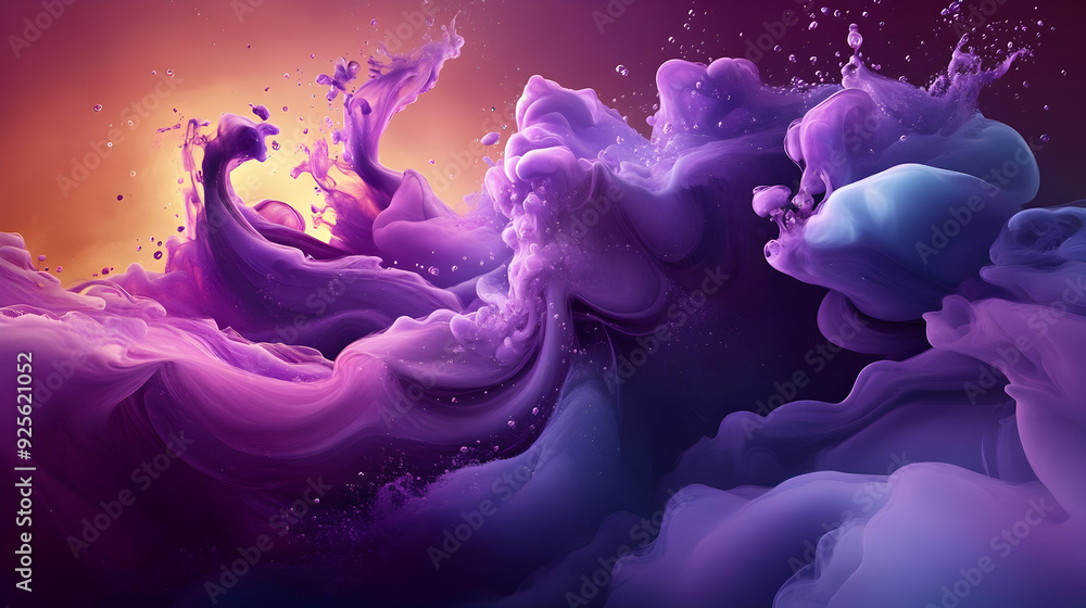Poster abstract colorful fluid shapes creating a vibrant, dynamic composition.