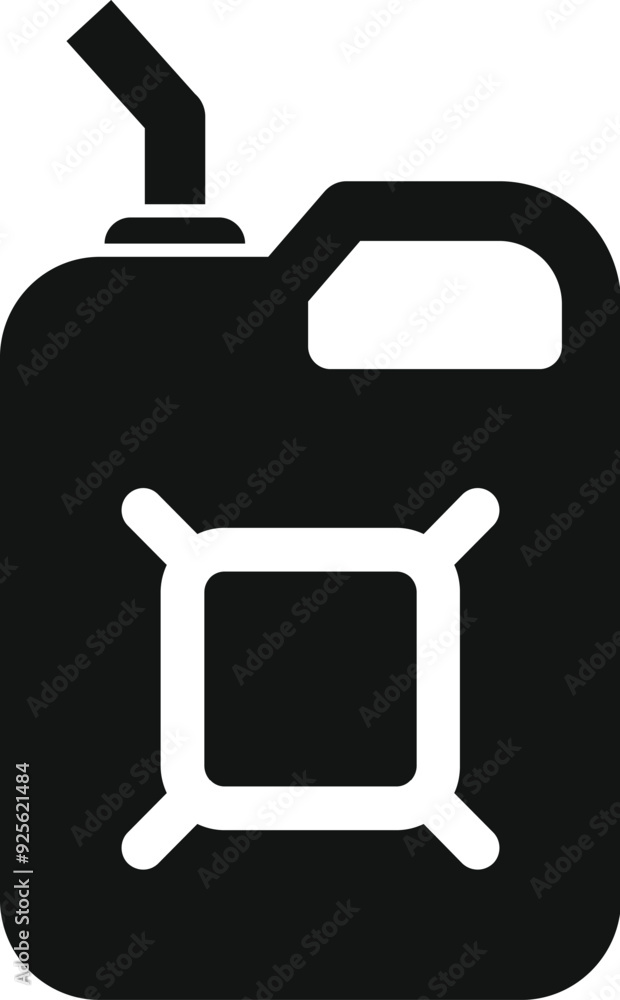 Poster black jerrycan icon representing a fuel container typically used for storing and transporting gasoli
