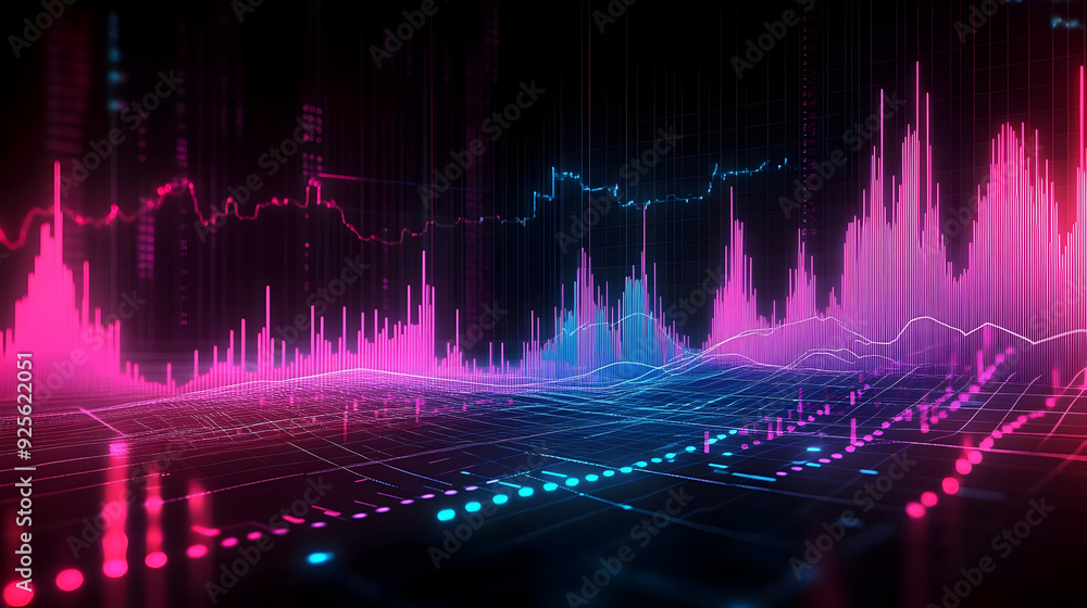 Aufkleber abstract digital visualization of data trends and analysis.