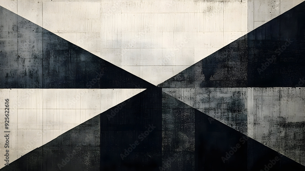 Poster Abstract geometric design in monochrome shades, creating a textured visual impact.