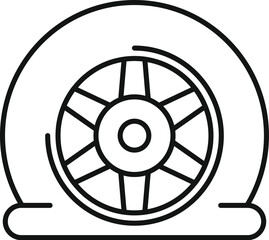 Obraz premium Car wheel is experiencing a flat tire, highlighting the importance of regular maintenance and prompt repairs for optimal vehicle safety