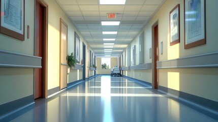 Obraz premium Vector background. Inside large hospital