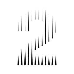Number 2 with Abstract Line Pattern