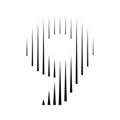 Number 9 with Abstract Line Pattern