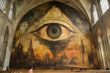 Eye of Providence Historic Mural Christianity, Freemasonry Religion Spiritual Symbol