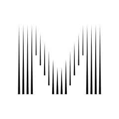 Letter M Logo with Abstract Line Pattern