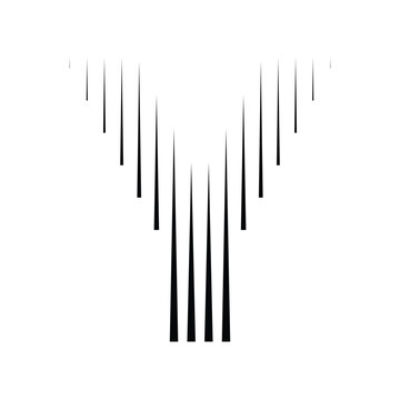 Letter Y logo with abstract geometric vertical parallel lines