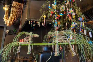 Naklejka premium 七夕まつりと神棚