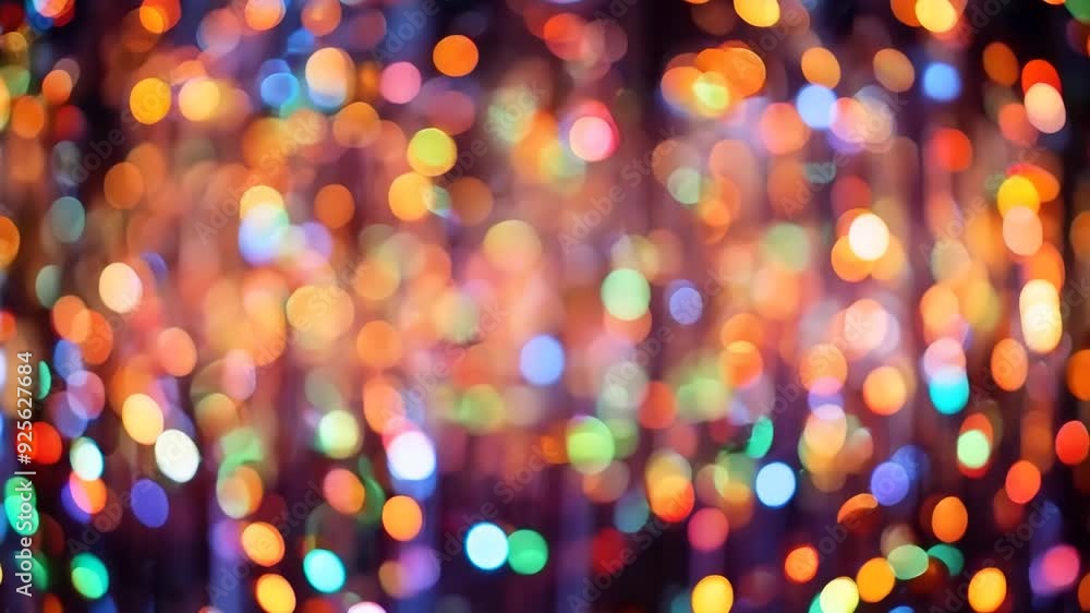 Aufkleber animation of festive colorful abstract bokeh background. blurred glitter lights and sparkles motion 