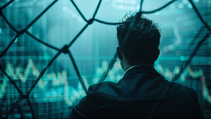 Capturing the Essence of Financial Decisions: A Contemplative Moment Before the Screens of Data and Opportunities Amidst the Fast-Paced World of Economics and Trade