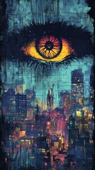 Obraz premium Eye of Providence Modern Art Christianity, Freemasonry Religion Spiritual Symbol