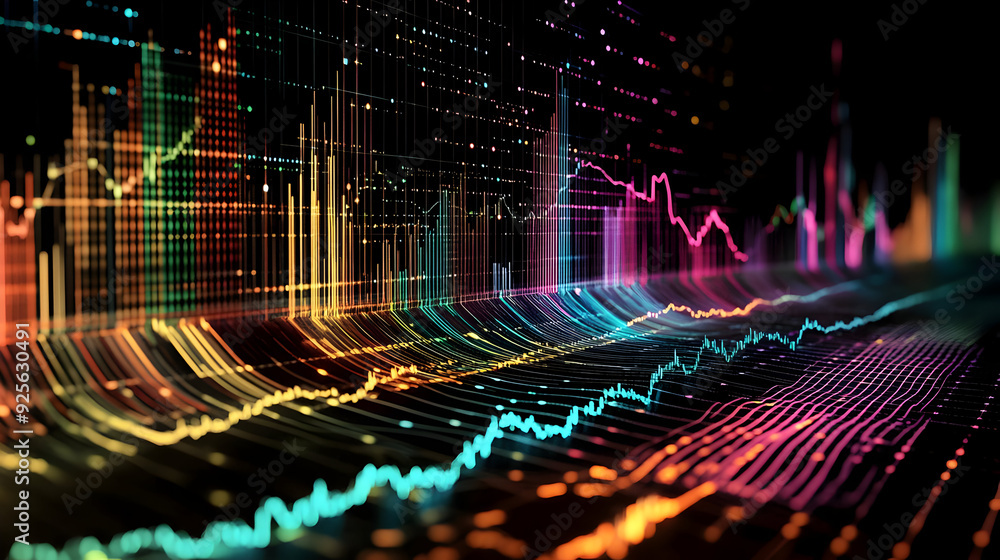 Aufkleber colorful data visualization representing trends and analytics.