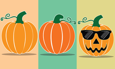  Halloween Pumpkin Illustration sticker Vector design