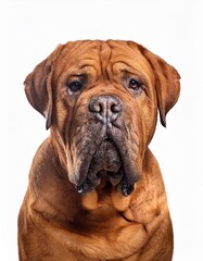 Obraz premium ボルドー・マスティフのポートレート（Bordeaux Mastiff portrait on white background） 