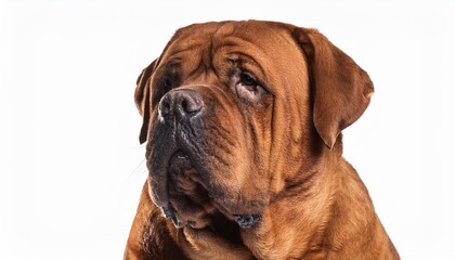 Fototapeta premium ボルドー・マスティフのポートレート（Bordeaux Mastiff portrait on white background） 