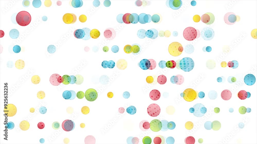 Wall mural colorful geometric hi-tech minimal abstract background with circle dots. seamless looping motion des