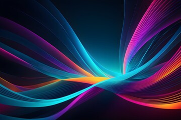 Naklejka premium A colorful, abstract design with a blue and purple line that is curved