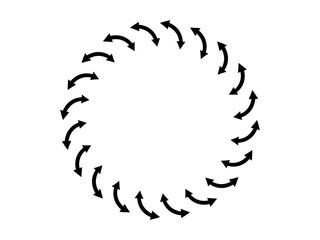 abstract circular arrows frame vector isolated on white background 