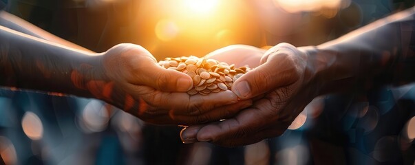 Acts of altruism depicted in a community setting, people helping each other, creating a warm and positive environment, Realism, Natural light, Warm tones