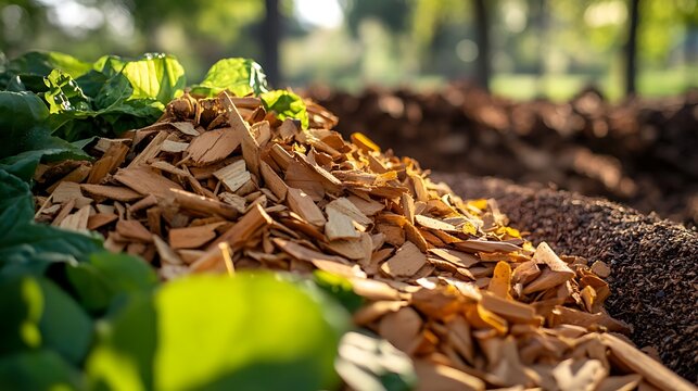 Close-Up of Organic Biomass Materials Used in Sustainable Energy Production