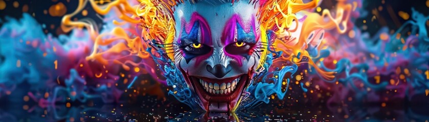 Carnival excitement with bright lights, rides, and joyous faces, creating a lively and festive atmosphere, Pop Art, Neon, Vibrant