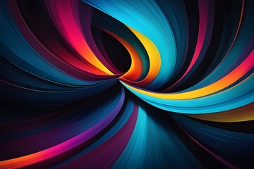 Naklejka premium A colorful swirl of lines and shapes that creates a sense of movement and energy