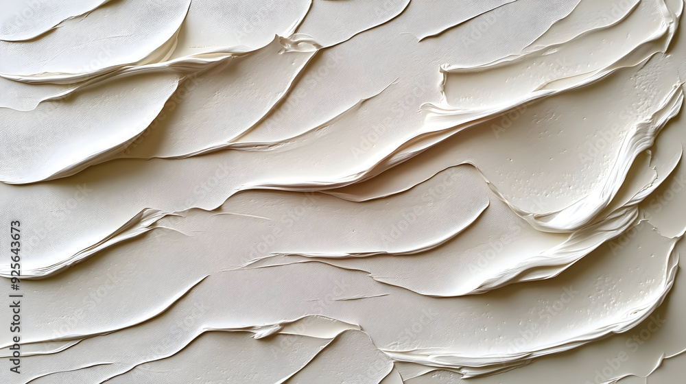 Poster Textured white surface with flowing patterns and depth.