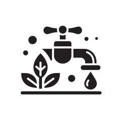 Water Taps icon silhouette vector illustration 