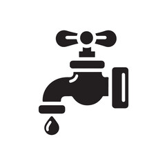 Water Taps icon silhouette vector illustration 
