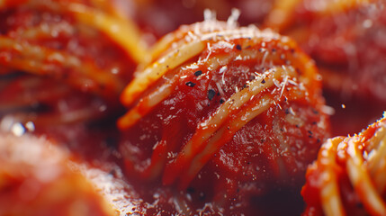 Close up photo of a plate of spaghetti with marinara sauce