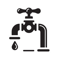 Water Taps icon silhouette vector illustration 