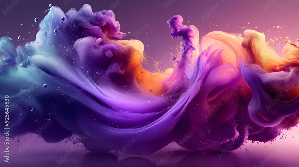 Poster vibrant abstract swirls of color creating a dynamic visual effect.