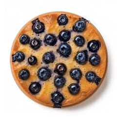 a blueberry cake on a white surface