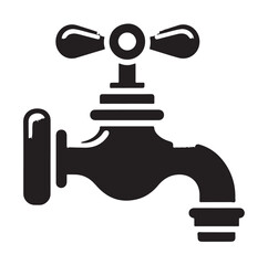 Water Taps icon silhouette vector illustration 