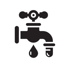Water Taps icon silhouette vector illustration 