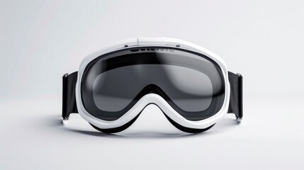 White Ski Goggles with Black Straps.