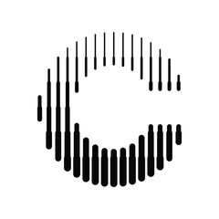 Letter C Logo with Abstract Line Pattern