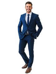 Fototapeta premium Success business manager in white background