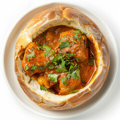 a bowl of soup with meat and vegetables