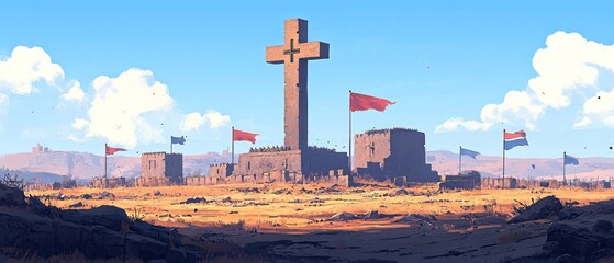 Cross of Lorraine Monument of Valor Christianity Religion Spiritual Symbol