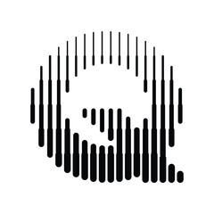 Letter Q Logo with Vertical Halftone Line Pattern