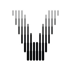 Letter V Logo with Abstract Line Pattern