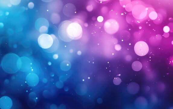 Vibrant Abstract Bokeh Lights on Blue and Pink Gradient