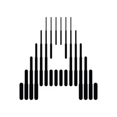Letter A Logo with Abstract Line Pattern