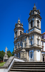 Obraz premium View of the Sanctuary of Bom Jesus do Monte is a Portuguese Catholic shrine in Tenões, outside the city of Braga, in northern Portugal.