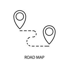 road map concept line icon. Simple element illustration. road map concept outline symbol design.
