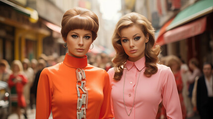 Swinging London in the 60s with a primary focus on full-bodied female models	