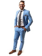Fototapeta premium Success business manager in white background